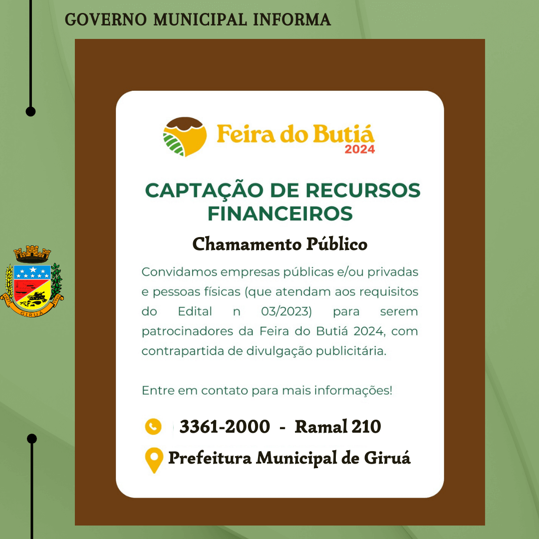 Governo Municipal realiza chamamento público