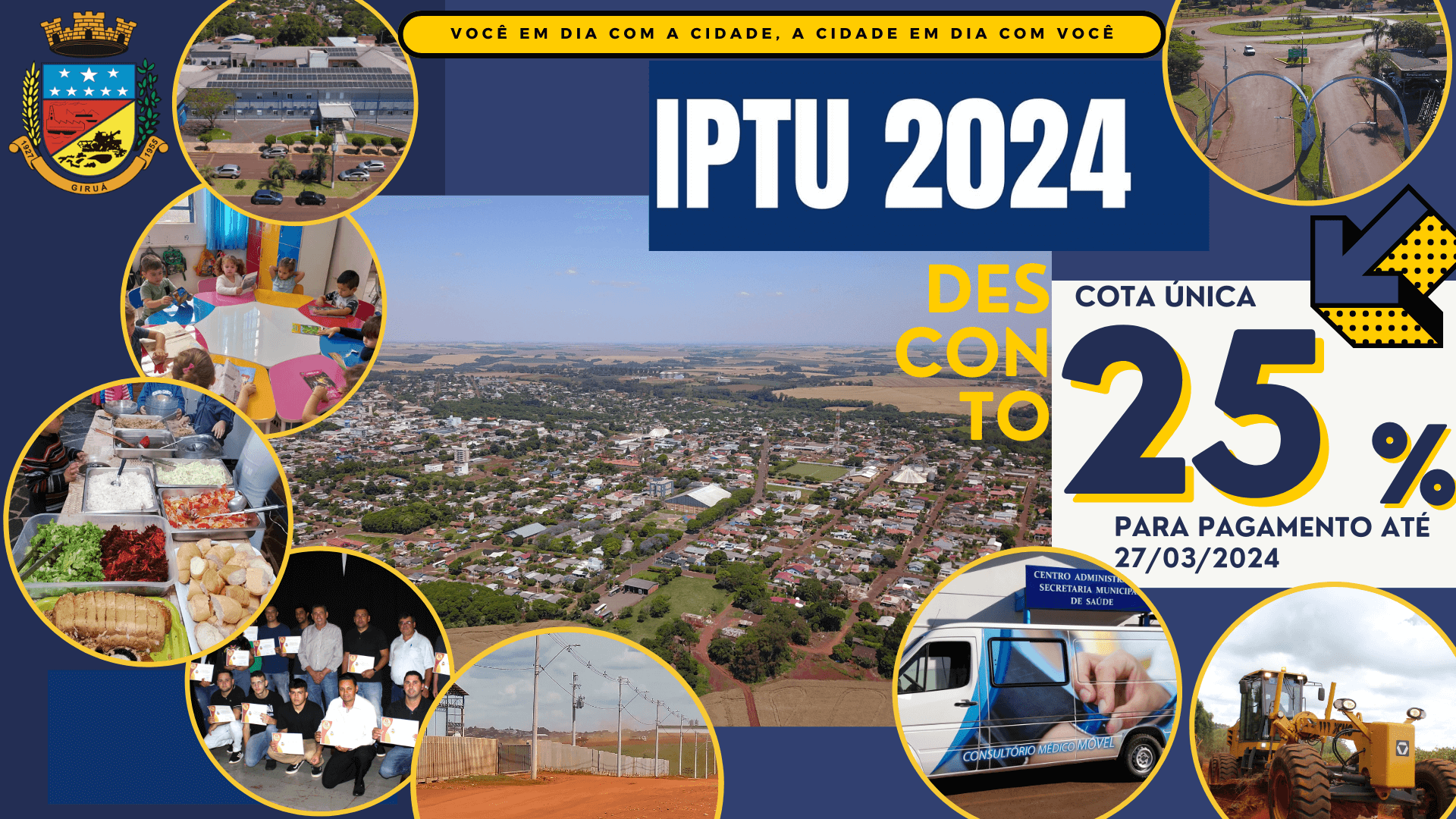 Contribuinte giruaense poderá pagar a taxa de coleta de lixo e IPTU 2024 com desconto