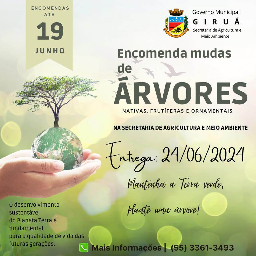 <p>Encomendas de mudas de &aacute;rvores diversas esp&eacute;cies at&eacute; 19 de junho</p>