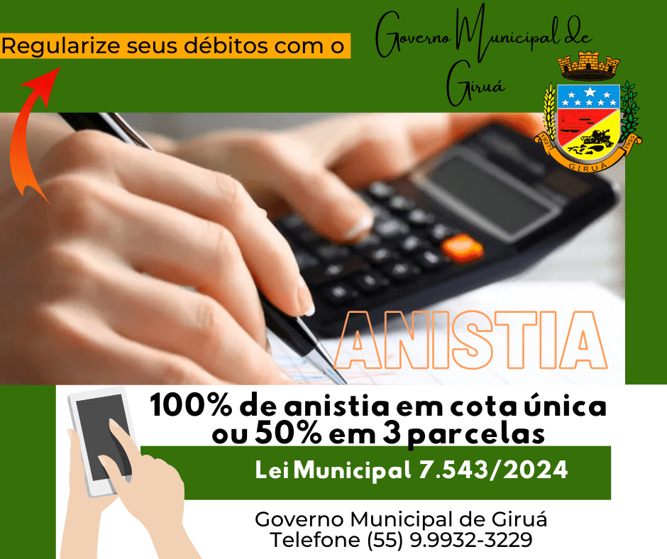 <p><span style="color: #000000;"><span style="font-family: Liberation Serif, serif;"><span style="font-size: large;"><strong>Governo concede anistia para quita&ccedil;&atilde;o de d&eacute;bitos com a receita municipal</strong></span></span></span></p>