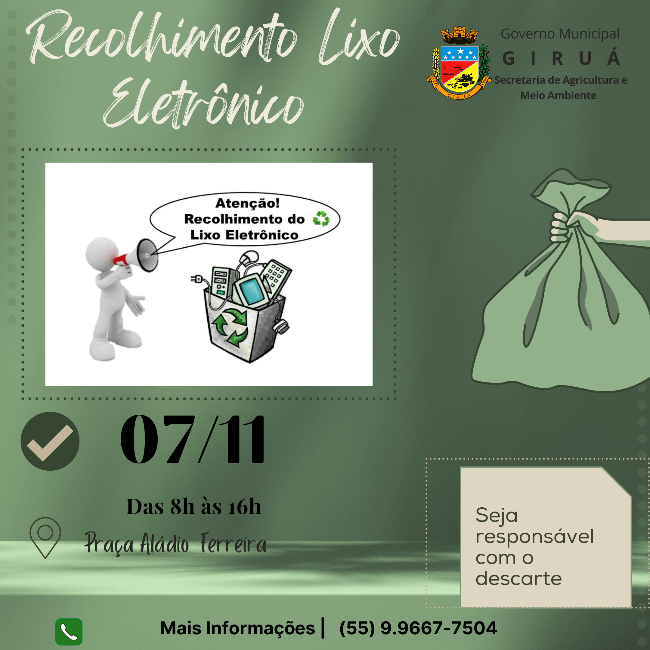 <p><span style="font-size: large;"><strong>Governo Municipal promove mais uma etapa no recolhimento de res&iacute;duos eletr&ocirc;nicos</strong></span></p>