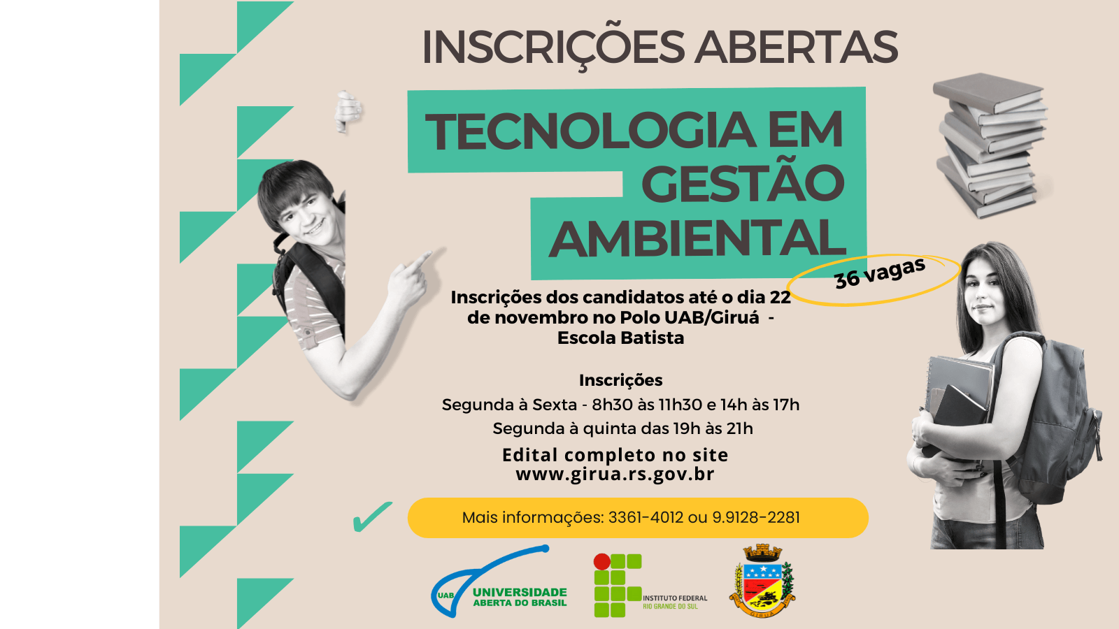 <p style="text-align: left;" align="center"><strong>Giru&aacute; conquista curso de Tecnologia em Gest&atilde;o Ambiental</strong></p>