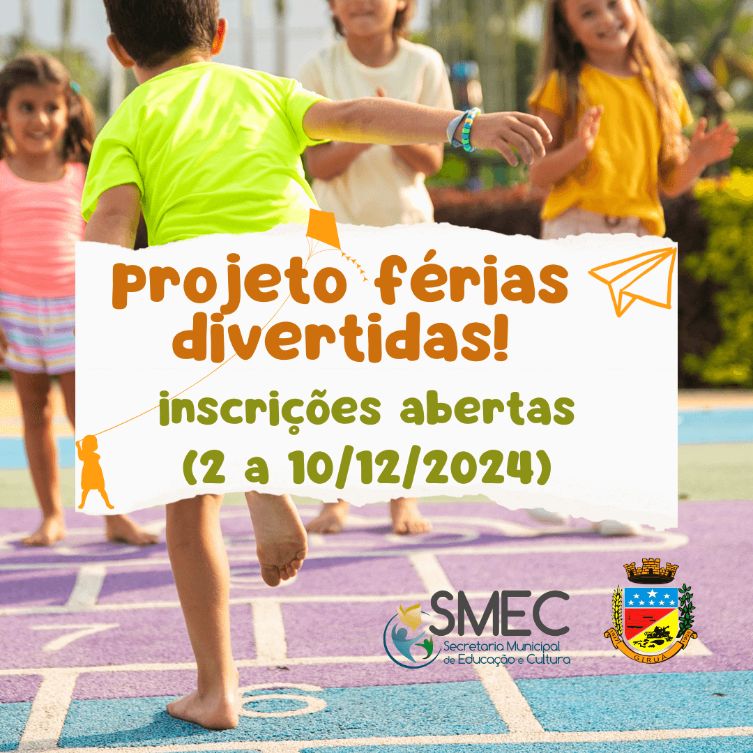 <p>Abertas inscri&ccedil;&otilde;es para o Projeto F&eacute;rias Divertidas</p>