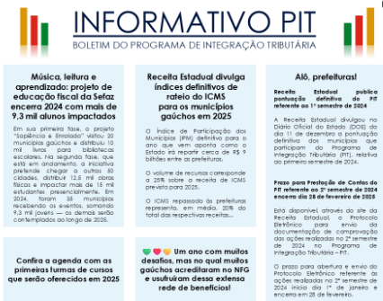 <p>J&aacute; est&aacute; dispon&iacute;vel o Informativo Pit referente dezembro de 2024</p>