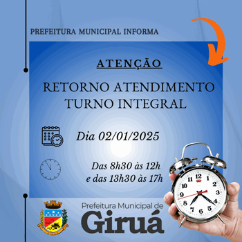 <p>Governo Municipal retoma atendimento em turno integral&nbsp;</p>