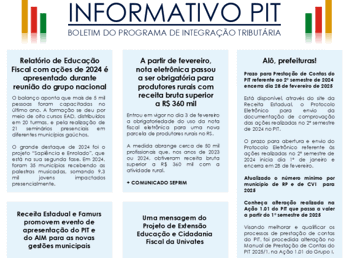 <p>Informativo PIT N&ordm; 27 - Fevereiro de 2025</p>