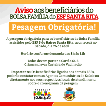 <p><strong>Benefici&aacute;rios do Bolsa Fam&iacute;lia devem realizar pesagem obrigat&oacute;ria</strong></p>