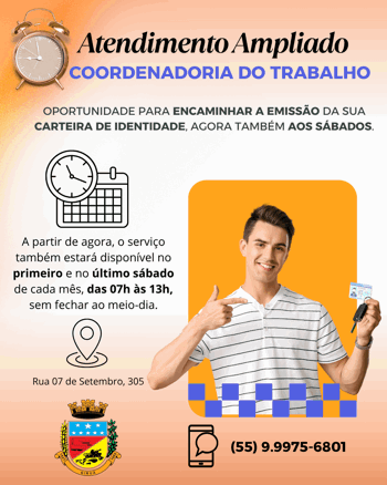 <p><strong>Coordenadoria do Trabalho agora com atendimento ampliado!</strong></p>