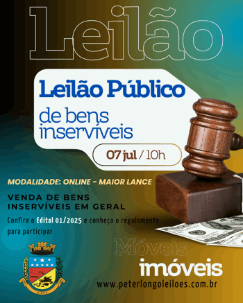 <p>Administra&ccedil;&atilde;o Municipal divulga Edital de Leil&atilde;o P&uacute;blico Online</p>