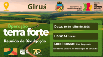 <p>Programa Terra Forte contemplar&aacute; cerca de 67 fam&iacute;lias giruaenses com apoio na recupera&ccedil;&atilde;o de solo</p>