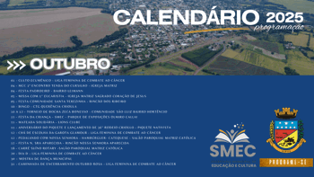 <p>Calend&aacute;rio de Eventos Outubro 2025</p>