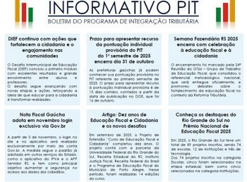 <p>Boletim Informativo PIT referente ao m&ecirc;s de outubro de 2025</p>