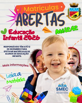 <p>Respons&aacute;veis t&ecirc;m at&eacute; 12 de dezembro para efetivar matr&iacute;culas de alunos de Educa&ccedil;&atilde;o Infantil</p>