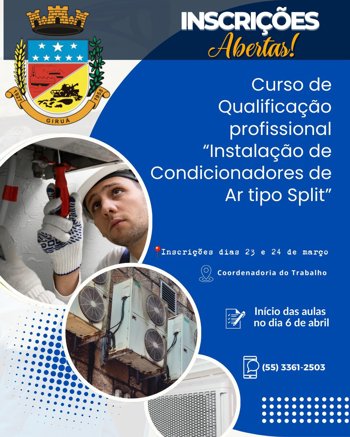 Giru&aacute; abre inscri&ccedil;&otilde;es para curso gratuito de instala&ccedil;&atilde;o de ar-condicionado tipo split