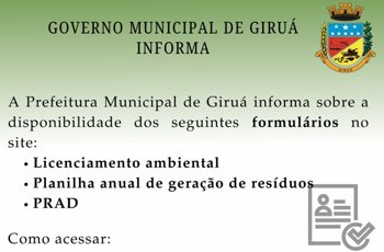 Portal Ambiental de Giru&aacute; facilita acesso a documentos e servi&ccedil;os