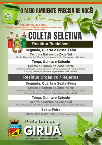Governo Municipal refor&ccedil;a campanha de conscientiza&ccedil;&atilde;o sobre a coleta seletiva