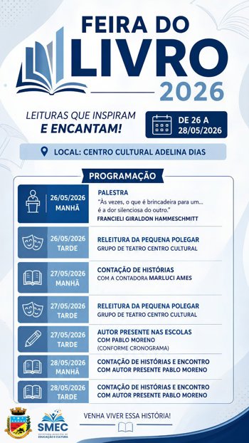 Feira do Livro - 26 a 28 de maio