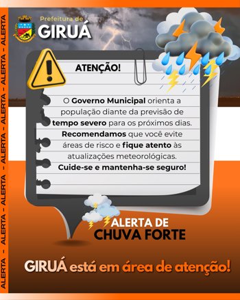 &nbsp;Giru&aacute; intensifica a&ccedil;&otilde;es preventivas e elabora Plano de A&ccedil;&atilde;o Integrado para resposta a poss&iacute;veis eventos clim&aacute;ticos
