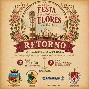 Est&atilde;o abertas as inscri&ccedil;&otilde;es para expositores da Festa das Flores 2026