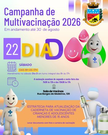 Campanha de Multivacina&ccedil;&atilde;o est&aacute; em andamento at&eacute; 30 de agosto