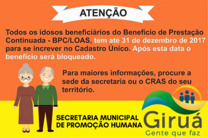 ATENÇÃO BENEFICIÁRIOS DO BPC