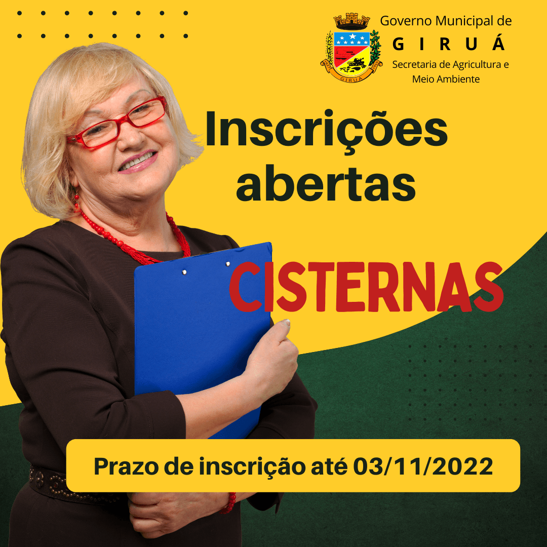 Secretaria de Agricultura abre inscrições para contemplar produtores com Cisternas através do Programa Avançar