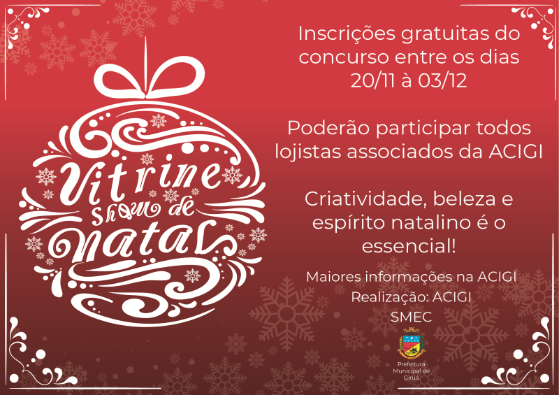 Smec e Acigi promovem concurso "Vitrine Show de Natal"