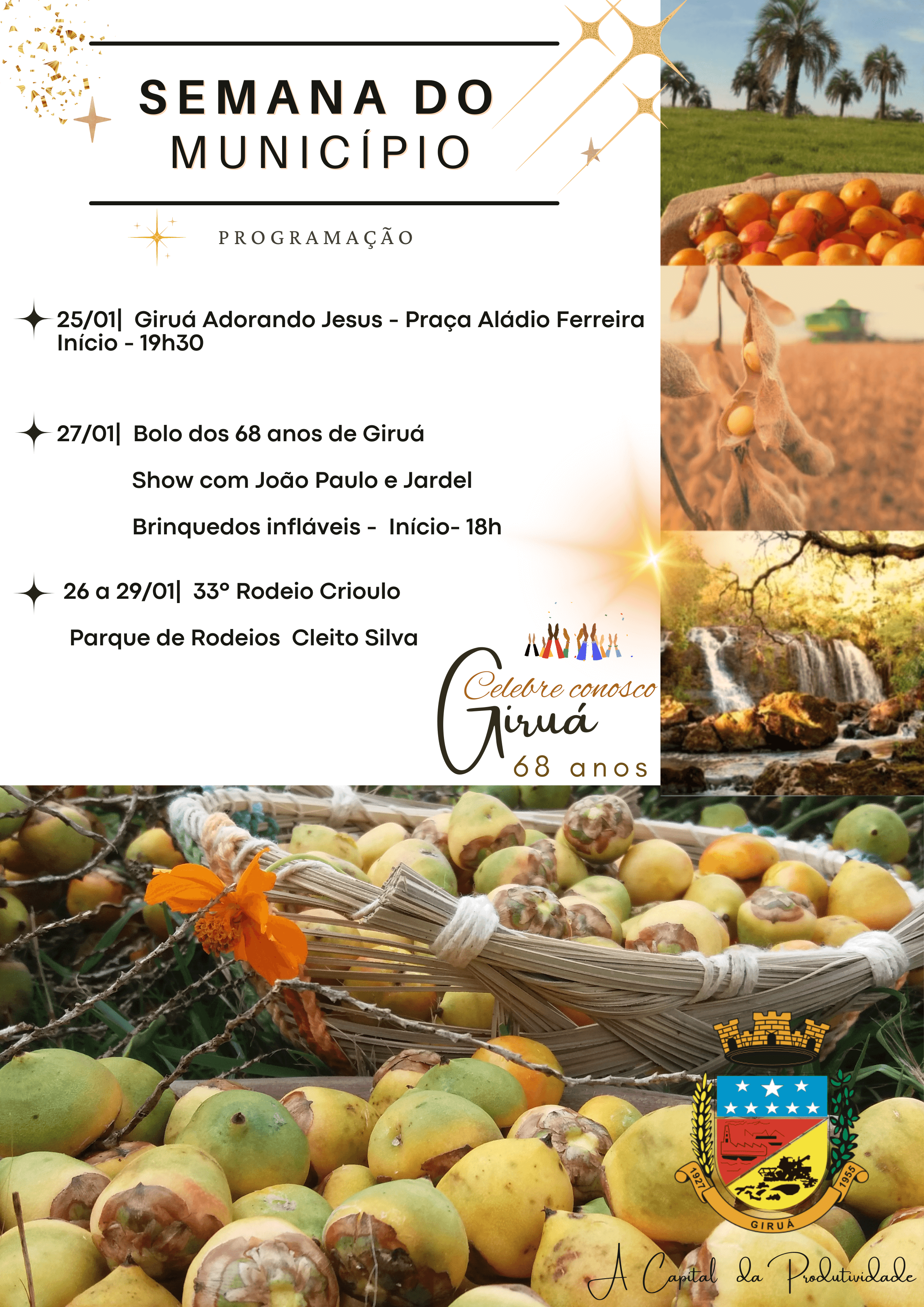 Semana do município tem programação especial para comemorar os 68 anos de Giruá