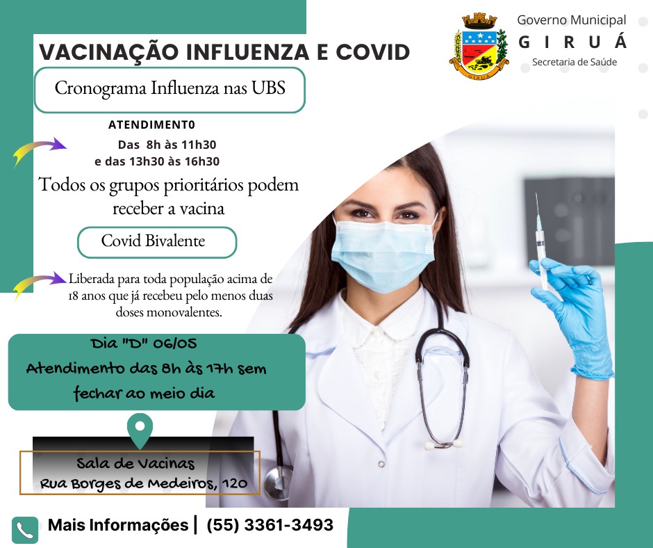 Governo Municipal amplia atendimento para imunização contra gripe