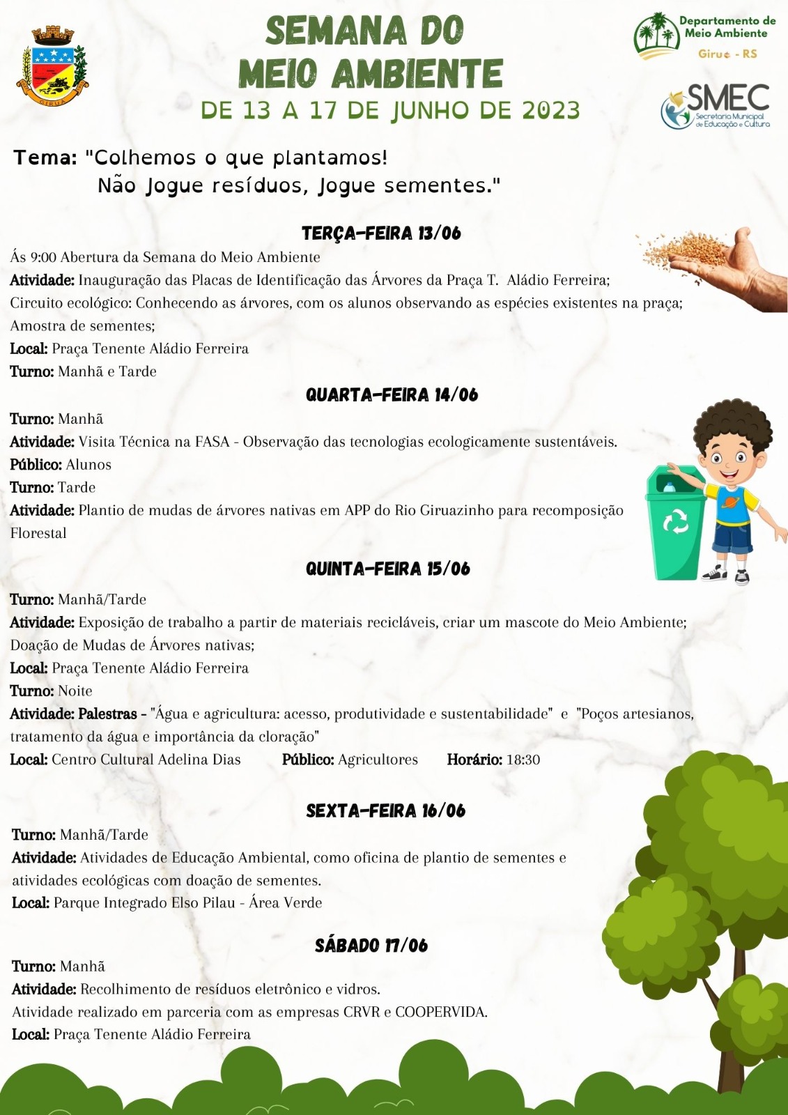 Governo Municipal promove a Semana do Meio Ambiente