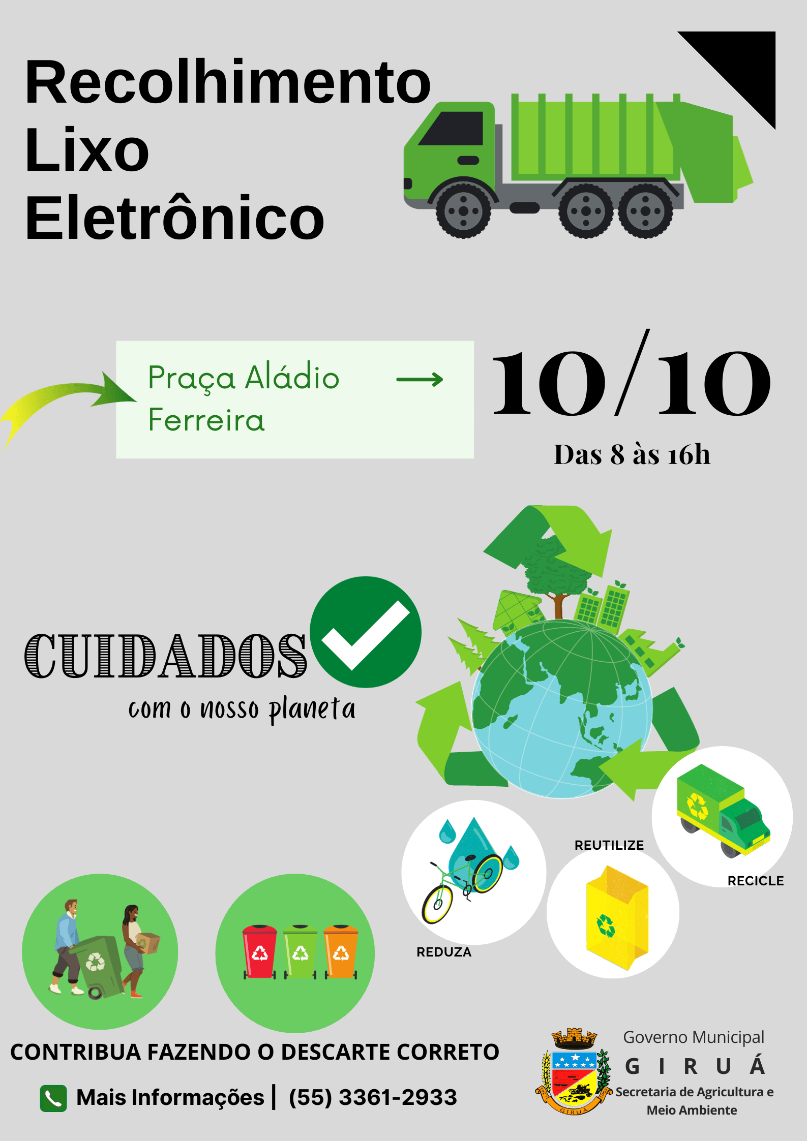 Giruá terá recolhimento de resíduos eletrônicos no dia 10 de outubro