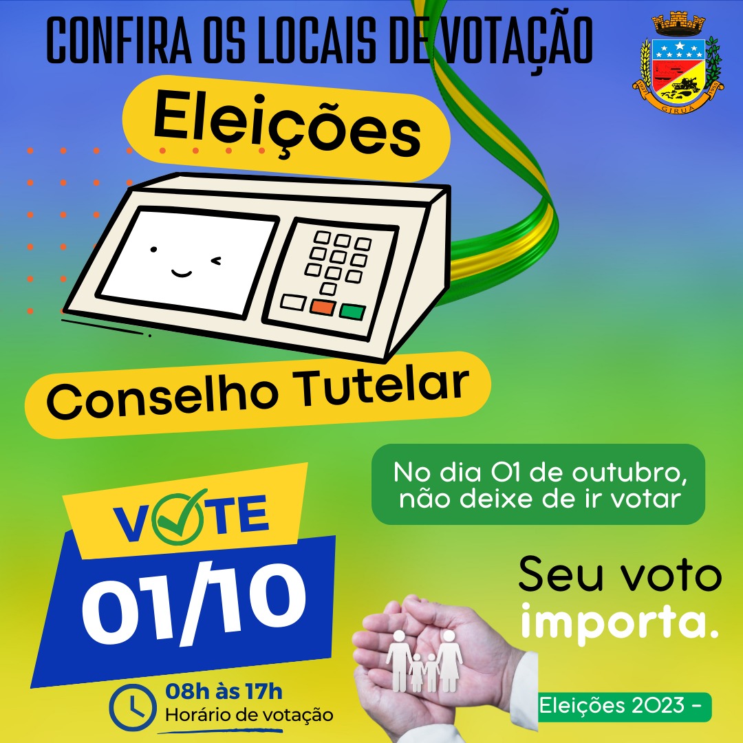 Escolha de conselheiros tutelares acontece neste domingo 01 de outubro