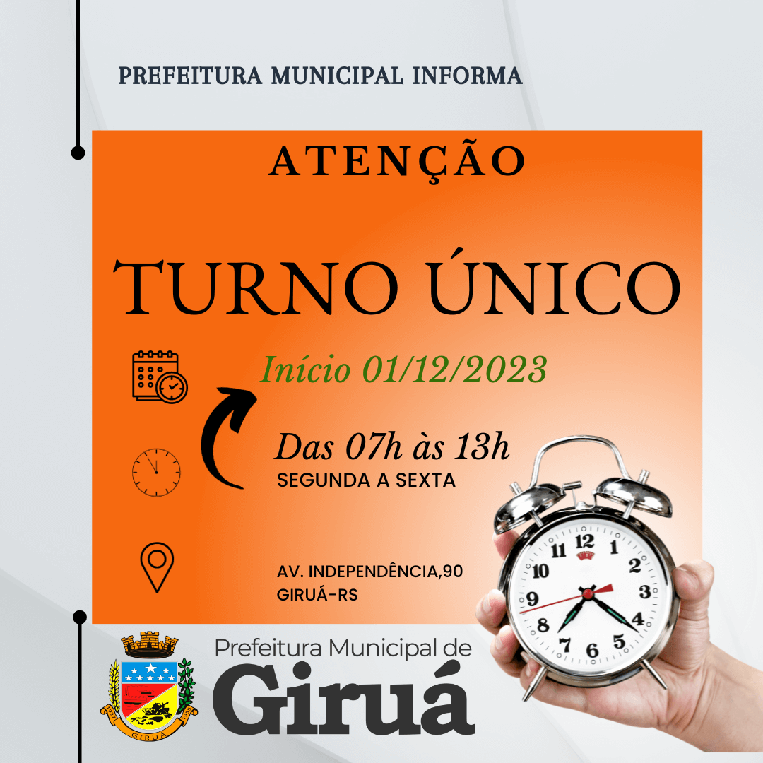 Prefeitura de Giruá adota turno único no serviço público municipal