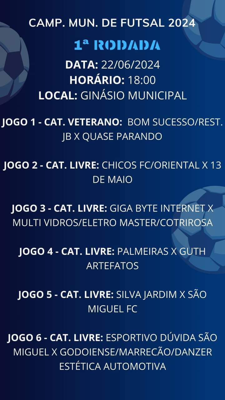 <p>CAMPEONATO MUNICIPAL DE FUTSAL</p>