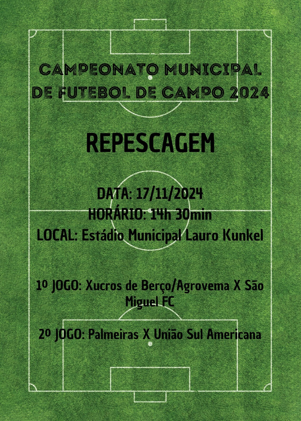 <p>CAMPEONATO MUNICIPAL DE FUTEBOL DE CAMPO 2024</p>