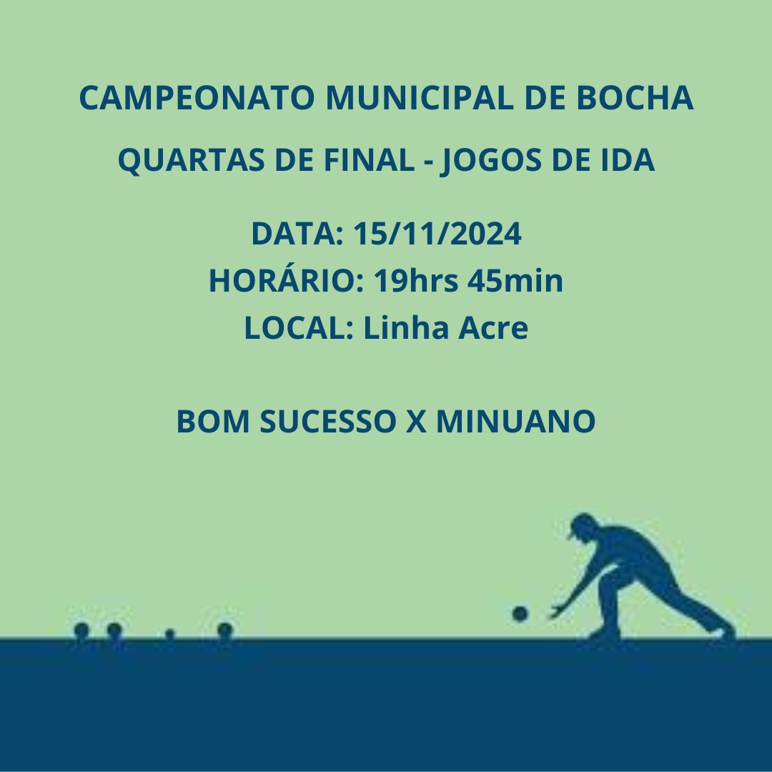 <div dir="auto">CAMPEONATO MUNICIPAL DE BOCHA 2024</div>
<div dir="auto">&nbsp;</div>