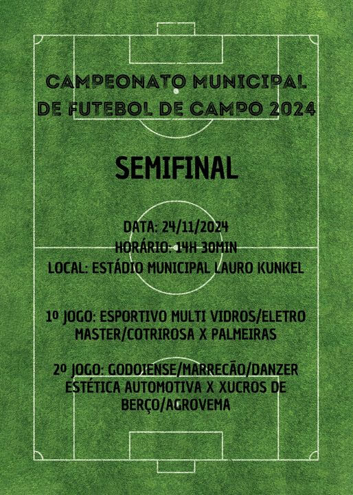 <p>CAMPEONATO MUNICIPAL DE FUTEBOL DE CAMPO</p>