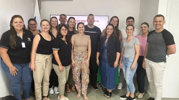 <p>Equipes da Secretaria Municipal de Sa&uacute;de participam de treinamento sobre a Rede Bem Cuidar/RS</p>