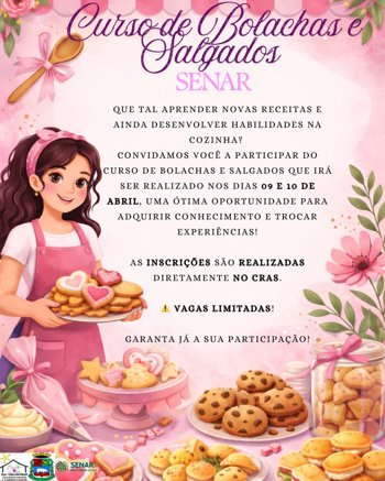 <p>Curso de bolachas e salgados</p>