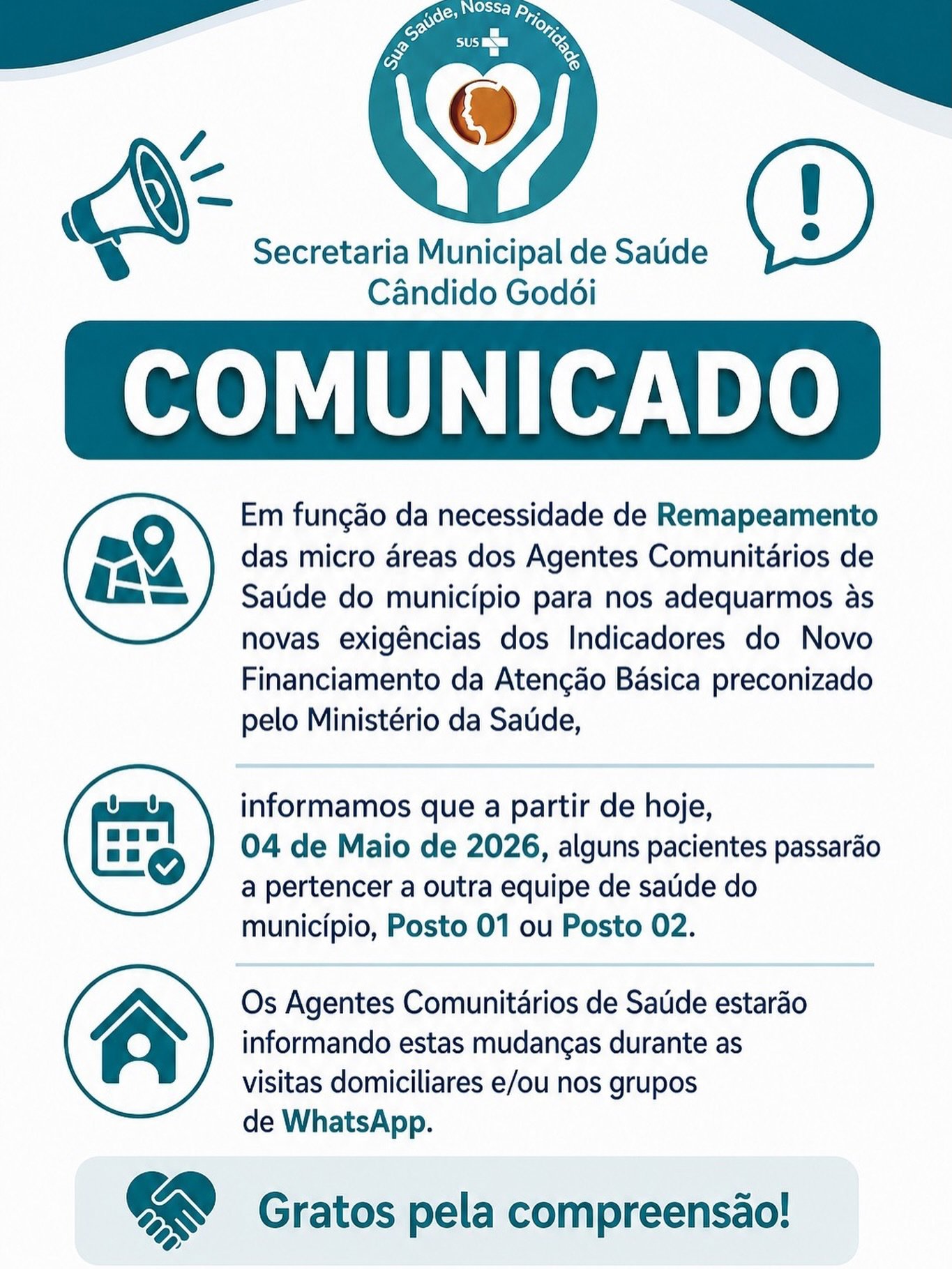 Remapeamento das micro &aacute;reas dos Agentes Comunit&aacute;rios de Sa&uacute;de