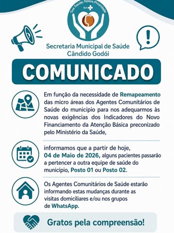 Remapeamento das micro &aacute;reas dos Agentes Comunit&aacute;rios de Sa&uacute;de