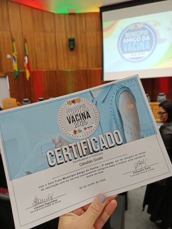 Munic&iacute;pio Amigo da Vacina 2026.