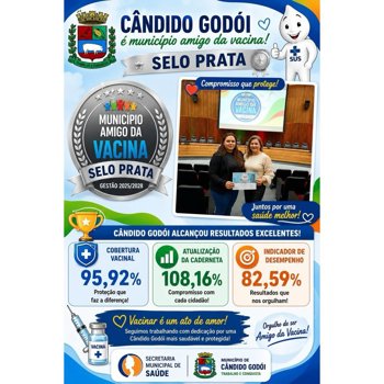 Selo Prata na Certifica&ccedil;&atilde;o Munic&iacute;pio Amigo da Vacina