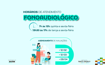 <p>Secretaria de Sa&uacute;de comunica altera&ccedil;&atilde;o nos hor&aacute;rios de atendimento fonoaudiol&oacute;gico</p>