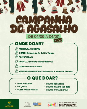 <p>Prefeitura de Santo &Acirc;ngelo lan&ccedil;a Campanha do Agasalho 2025</p>