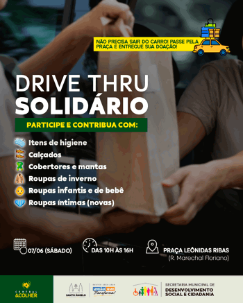 <p>Campanha do Agasalho: Drive Thru Solid&aacute;rio arrecada doa&ccedil;&otilde;es neste s&aacute;bado (7)</p>