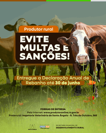 <p>Declara&ccedil;&atilde;o Anual de Rebanho deve ser entregue at&eacute; 30 de junho</p>