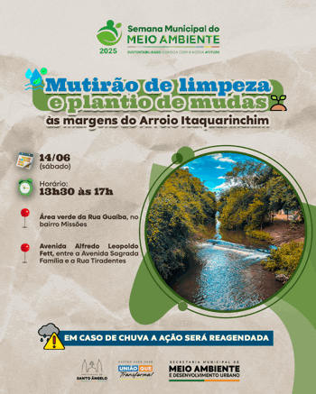 <p>Mutir&atilde;o de limpeza e plantio de mudas encerra a Semana do Meio Ambiente neste s&aacute;bado (14)</p>