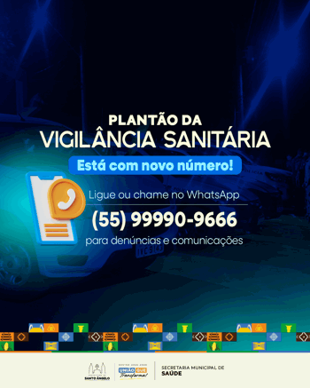 <p>Telefone do plant&atilde;o da Vigil&acirc;ncia Sanit&aacute;ria de Santo &Acirc;ngelo foi alterado</p>