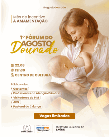 <p>Agosto Dourado: Santo &Acirc;ngelo realiza 1&ordm; F&oacute;rum em incentivo &agrave; amamenta&ccedil;&atilde;o</p>